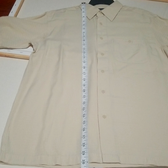 Haggar - Button down shirt, Size - M, Color - White/tan/cream - Picture 10 of 12